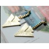 New Enamel Gold Plated Dangle Double Triangle Pendant Ear Stud Earring E-2016