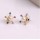 New Colorful Rhinestone Pearl Five-pointed Star Ear Stud Earrings E-1583