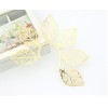 New Punk Rock Gold/Silver Metal Filigree Leaf Non Pierced Hook Ear Cuff Earrings E-0579