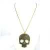 Vintage Style bronze/Silver Alloy Engraving Skull pendant Necklace N-2836