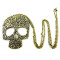 Vintage Style bronze/Silver Alloy Engraving Skull pendant Necklace N-2836