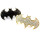 R-0676 European style gold/gun black rhinestone punk bat double fingers ring