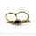 Wholesale 2 pieces retro bronze gun black rhinestone angel wing skull  ring R-0106