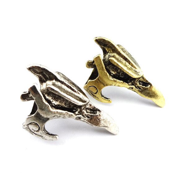 Wholesale 2 pieces retro bronze silver Transformers bird ring R-0004