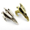 Wholesale 2 pieces retro bronze silver Transformers bird ring R-0004