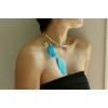 New Style gold plated leaf feather hoop choker necklace N-2009