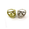 Wholesale 2 Pieces Retro Bronze Silver Skull Bone Pirate Ring #9 Size R-0006