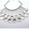 European Style silver plated round drip tassels  necklace N-1776