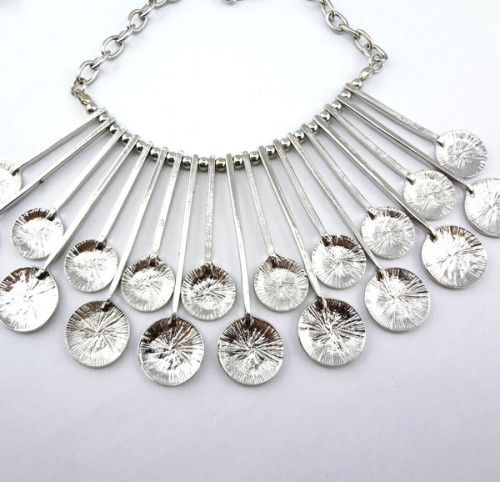 European Style silver plated round drip tassels  necklace N-1776
