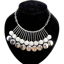 European Style silver plated round drip tassels  necklace N-1776