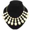 European Style gold plated peacock gem Tassels Necklace N-0539