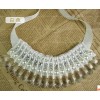 New South Korea retro pearl gem crystal silk Ribbon  Necklace N-1525