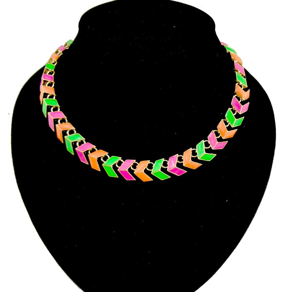 European Style gold plated enamel arrow tail shape  choker necklace N-4555