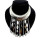 Bohemia Style Clear Rhinestone Crescent Sequin  Tassel Necklace N-2078
