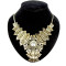 Bohemia Style  Rhinestone  crystal  fan-shaped petal big flower Necklace N-0045