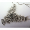 Bohemia Style  Rhinestone  crystal  fan-shaped petal big flower Necklace N-0045