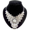 Bohemia Style  Rhinestone  crystal  fan-shaped petal big flower Necklace N-0045