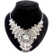 Bohemia Style  Rhinestone  crystal  fan-shaped petal big flower Necklace N-0045