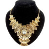 Bohemia Style  Rhinestone  crystal  fan-shaped petal big flower Necklace N-0045