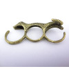Punk   Rhinestone Bronze silver metal snake  three Fingers Ring #10 #7.5 #8.5 R-0015