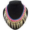 New gold plated ribbon rivet tassels choker necklace N-1319