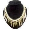 New gold plated ribbon rivet tassels choker necklace N-1319
