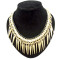 New gold plated ribbon rivet tassels choker necklace N-1319