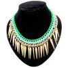 New gold plated ribbon rivet tassels choker necklace N-1319