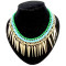 New gold plated ribbon rivet tassels choker necklace N-1319