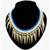 New gold plated ribbon rivet tassels choker necklace N-1319