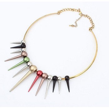 New charming colorful rivet tassels collar choker necklace N-2025