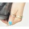 wholesale 3 pieces Punk  gold silver black tone rivet opened ring R-0124