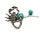 New Rhinestone Beetle Scorpion Resin Stone Chain Tassels Ear Cuff Stud Earrings E-1187