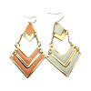 2piece white/pink Bohemian Enamel Gold Tone Geometrical Dangle Earring E-2025
