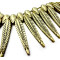 Vintage Style Retro Bronze Metal Carved Leaf Tassel Choker Necklace N-0082
