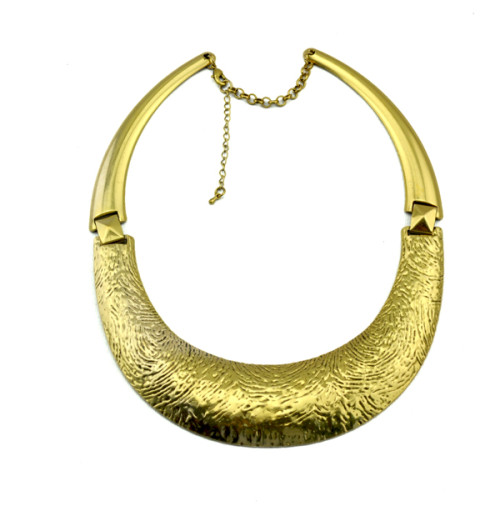 2style Retro Vintage Gold Metal Carved Moveable Choker Bib Necklace