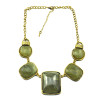 Hot Vintage Gold Stone Gem Geometrical Round Square Choker Necklace N-1048