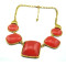 Hot Vintage Gold Stone Gem Geometrical Round Square Choker Necklace N-1048