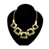 Hot Retro Gold Anomalistic Geometrical Hollow Out Square Choker Bib Necklace N-1792