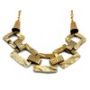Hot Retro Gold Anomalistic Geometrical Hollow Out Square Choker Bib Necklace N-1792
