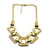 Hot Retro Gold Anomalistic Geometrical Hollow Out Square Choker Bib Necklace N-1792