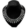 New  Cocktail Silk Ribbon Chain Shinny Crystal Choker Bib Necklace N-2259