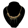 gold plated skull head enamel rivet tassels choker necklace N-1283