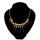 gold plated skull head enamel rivet tassels choker necklace N-1283