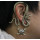 retro bronze silver metal snake rhinestone skull ear cuff earring E-1182