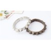Vintage Style Bronze silver Taper Pyramid Studed Charms Stretch Bracelet B-0071