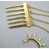 Gold Plated Rivet Tassels Ear Cuff Tuck Comb Hairpin