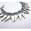 silver plated leather chain rivet tassels bracelet for thin and child B-0048