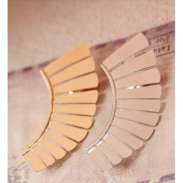 fashion gold/ silver/Bronze  plated metal fan-shaped ear cuff ear stud E-0574