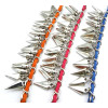 silver plated leather chain rivet tassels bracelet for thin and child B-0048
